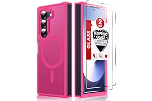 LeYi for Z-Fold-6 Case: Galaxy Z Fold 6 Case [Compatible with MagSafe] with 2Pcs Tempered Glass Screen Protector, Magnetic Tr