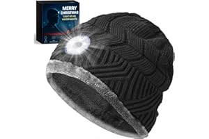 HIGHEVER LED Beanie Hat with Light: Christmas Stocking Stuffers for Men Adult Cool Gifts for Teen Boys Men Dad Winter Gifts