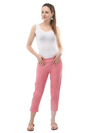 Women Cotton Pant- Pink