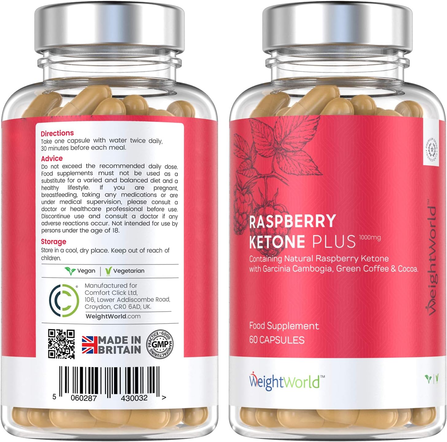 Raspberry Ketone Plus 4280mg, 180 Vegan Capsules, with Apple Cider Vinegar, Vitamin C, Caffeine & Green Tea, 3 Months Supply - Image 3