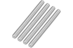 uxcell 4Pcs Fully Threaded Rod, M8 x 80mm 304 Stainless Steel Right Hand Thread Bar Studs M8-1.25 Thread Pitch for Furniture Machinery Assembly