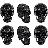 rhinocats 6pcs Skull Fridge Magnets,Locker Accessories,Halloween Funny Goth Decorative Magnets for Home Kitchen Office Whiteboard (Black)