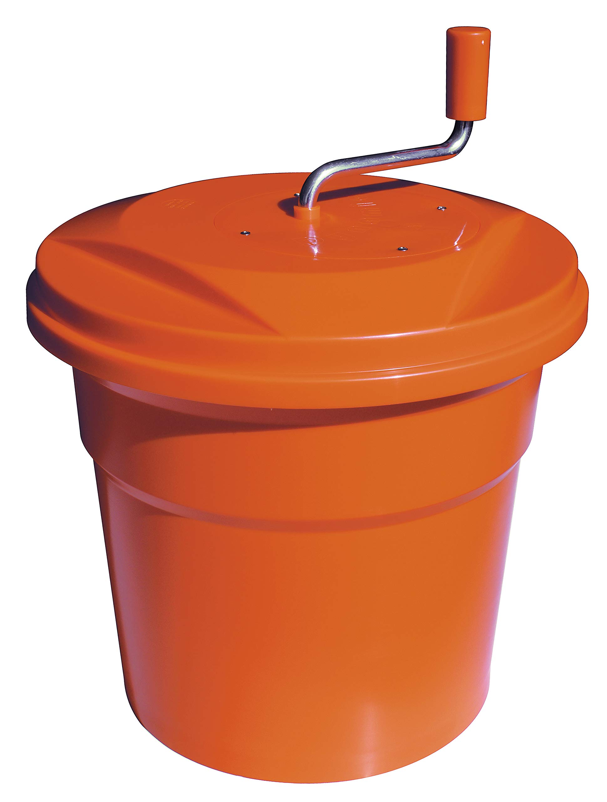 Dynamic Manual Salad Spinner 20 Litre, Orange, HACCP Compliant Sealed Cover, Lettuce Spinner, Manual Salad Spinner Dryer, Built in Drain Tube, Size: 500 x 430 cm CE885