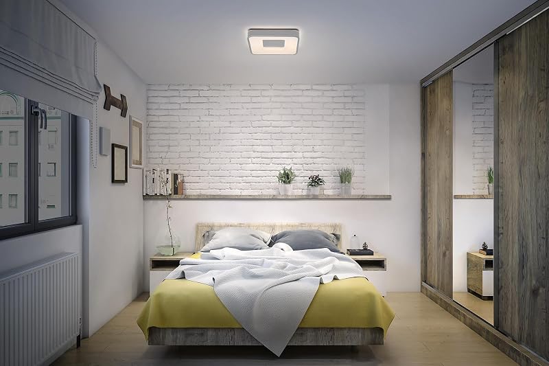 Luz de techo LED ORBIS Piana 380mm, 24W, 3000K blanco cálido, Click-DIM, Plateada, Metal, IP20