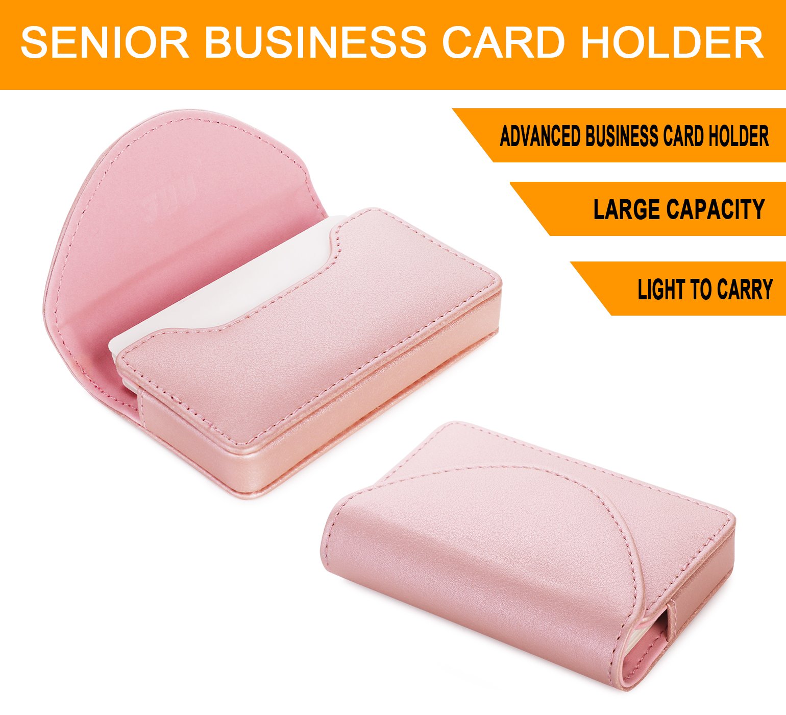 Fyy Business Card Holder, Business Card Case, 100 Handmade Premium PU