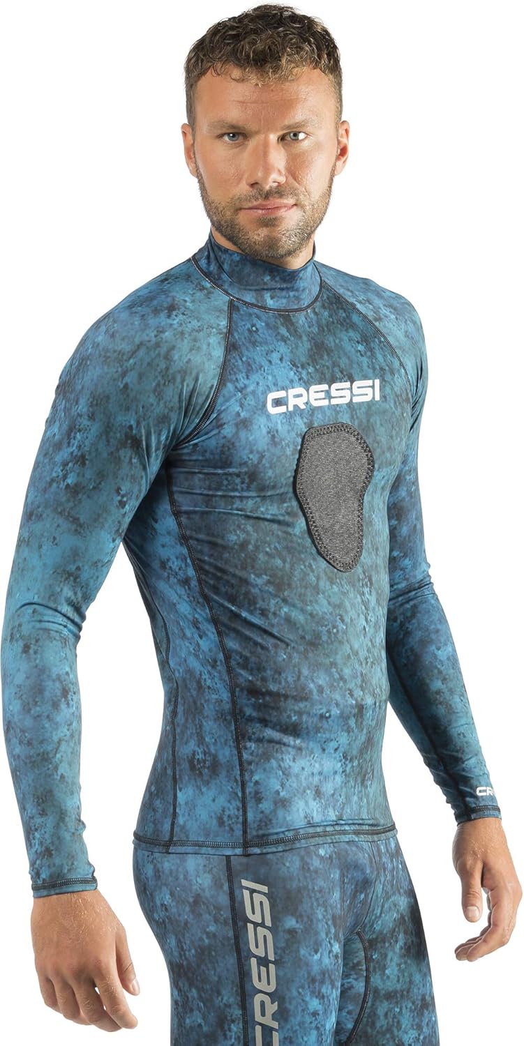 Cressi Camouflage Rash Guard for Scuba Diving Videomakers and Spearfishing - Hooded and Crew-Neck- get The Hunter Equipment : Clothing