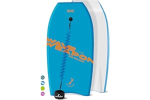 Own the Wave 'Wave Weapon' Body Board for All Wave Conditions - Lightweight with EPS Core HDPE Slick Bottom Body Boards for Beach with Wrist Leash and Plug for Kids and Adults