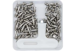 Tutuxio 100pcs Stainless Steel Track and Cross Country Spikes with Spike Wrench, Replacement Spikes for Sprint Sports Short Running Track Shoes