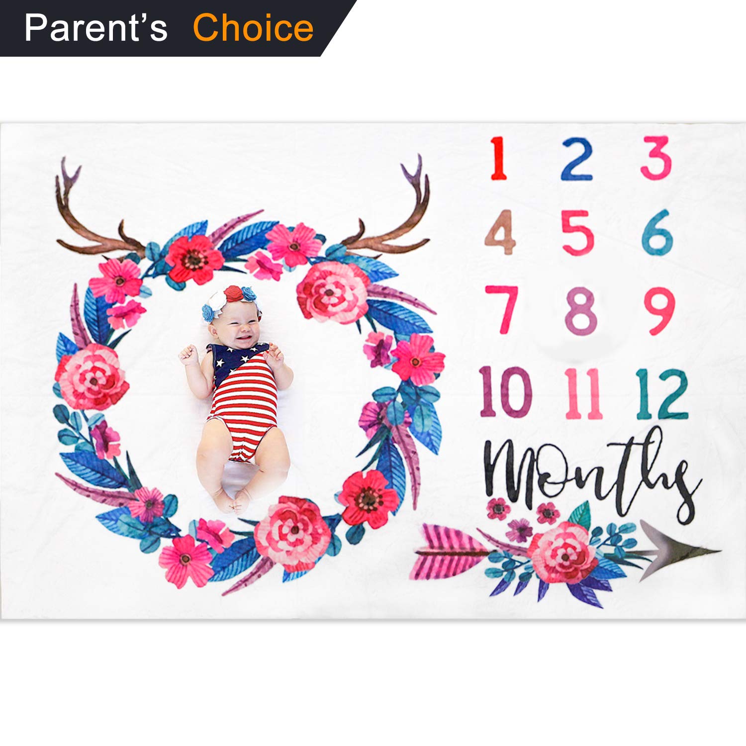 XMyth Baby Monthly Milestone Blanket, Newborn Photo Background Props