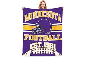 TOUVCRD Minnesota Fans Blanket Gifts 50x60 inches Soft Lightweight Flannel Throw Blanket for Men Women Youth Kids Classic Football Team Color Blankets for Sofa Bed Bedroom Living Room