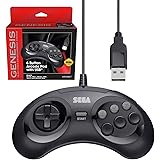 Retro-Bit Official Sega Genesis USB Controller 6-Button Arcade Pad for Sega Genesis Mini, PS3, PC, Mac, Steam, Switch - USB P