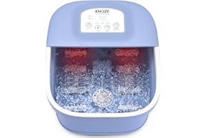 KNQZE Foot Spa Bath Massager with Heat, Bubble, Vibration and Red Light, 8 Massage Rollers Pedicure Foot Spa, Foot Bath Massager Foot Soaking Tub for Foot Care and Stress Relief, Gifts for Men Women
