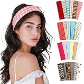 JATEBI 24pcs Holiday Summer Headbands for Women Stretchy Wide Set | Colorful Hairbands Workout Accessories Soft Elastic Hair Band for Daily Yoga Running Gift for Birthday Christmas Ladies
