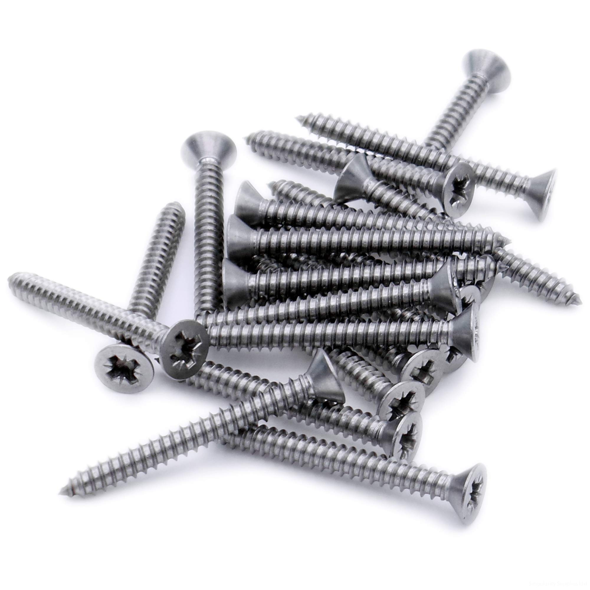 No.14 x 0.625 (6.3mm x 16mm) Pozi Countersunk Self-Tapping Screw - Stainless Steel (A2) (Pack of 20)