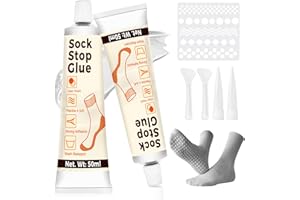 Bellemora Sock Stop, Clear Waterproof Sock Glue 100ml, Washable Sock Stop Anti Slip Adhesive with Precision Nozzle for DIY Anti Slip Socks, Rugs, Mats and Blankets, Hangers