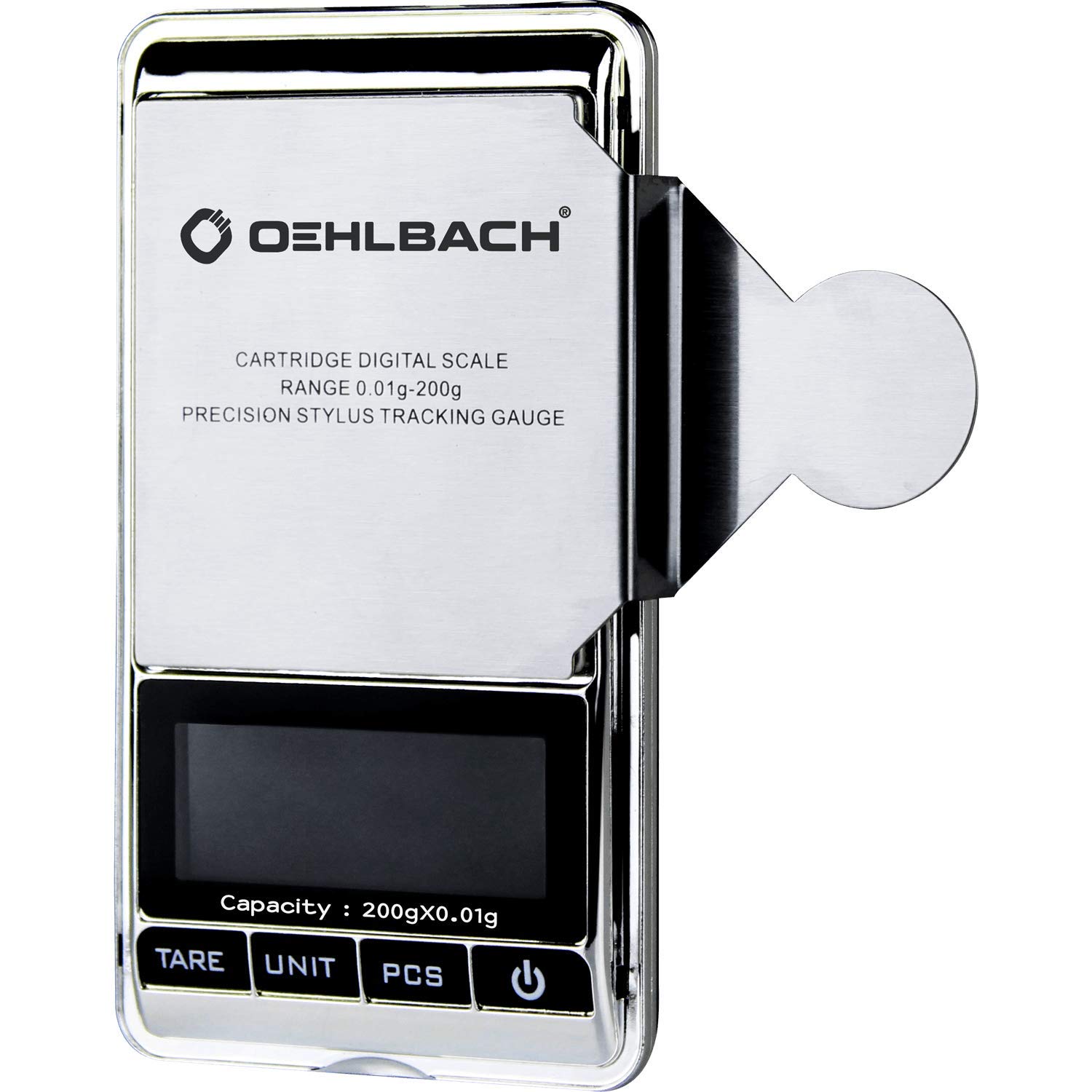 Oehlbach Tracking Force Tonarm Scales - Precise Digital Scale with High Accuracy (0.01 g) for Pickup/Tonarm - Stainless Steel Front