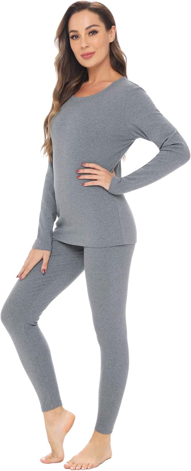 Latuza Women's Cotton Long Johns Fleece Lined Thermal Underwear at  Women’s Clothing store
