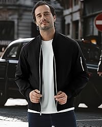 WULFUL Men's Bomber Jacket Lightweight Casual