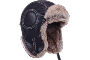 FORDALLIO Cold Weather Faux Fur Ear Flap Trapper Hunter Hat Russian Soviet Ushanka Trooper Pilot Cap