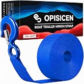 Boat Trailer Winch Strap with Hook 2" x 20'- 10,816lbs Breaking Strength Heavy Duty Hand Crank Strap Replacement for Boat and Jet Ski, Automotive Towing Boat Trailer Strap