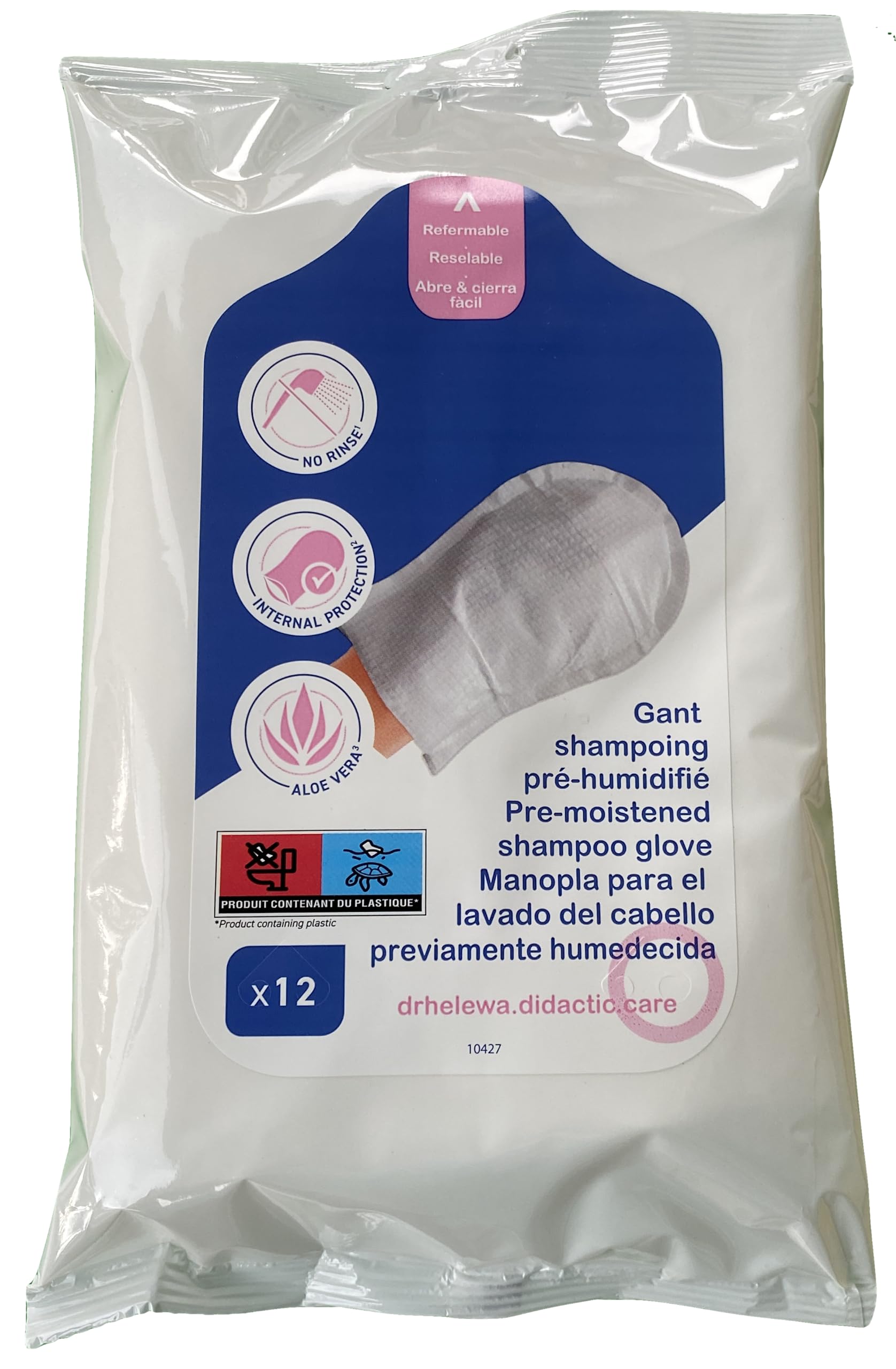 Dr Helewa Shampoo Mitt/Glove Pack of 12 Gloves to Make The Shampoo Without Risk of Drying it. Conditioner Ultra Delicate Lotion Without Alcohol, Silicone and parabens.