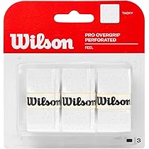 Wilson Perforated Pro Tennis Racquet Overgrip, White, 3-Pack