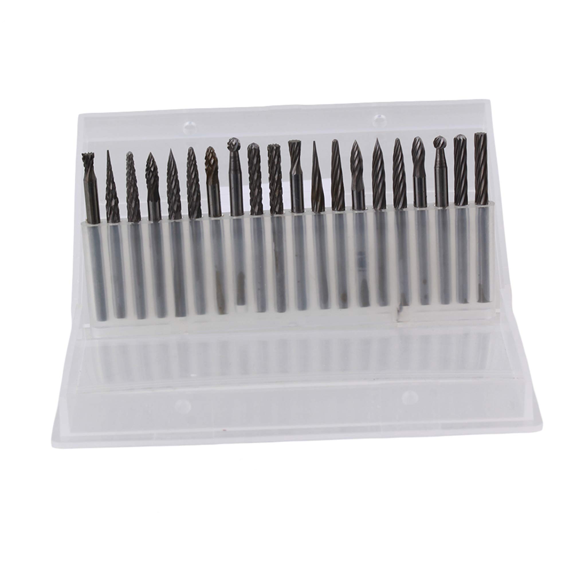 BQLZR Tungsten Steel Grinding Head Rotary File Burr Set Tungsten Carbide Rotary File Bur Burr Grinding Double Rotary Burr Set Pack of 20