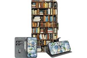 IVY Crystal Texture Case for iPhone 16 Pro Max, Handmade Painted PU Leather Wallet Cover with Card Slots & Stand - Bookshelf
