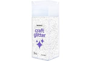 Hemway Craft Glitter Shaker 130g / 4.6oz Glitter for Arts, Crafts, Resin, Tumblers, Nails, Painting, Decoration, Festival, Cosmetic, Body - Chunky (1/40" 0.025" 0.6mm) - White Iridescent
