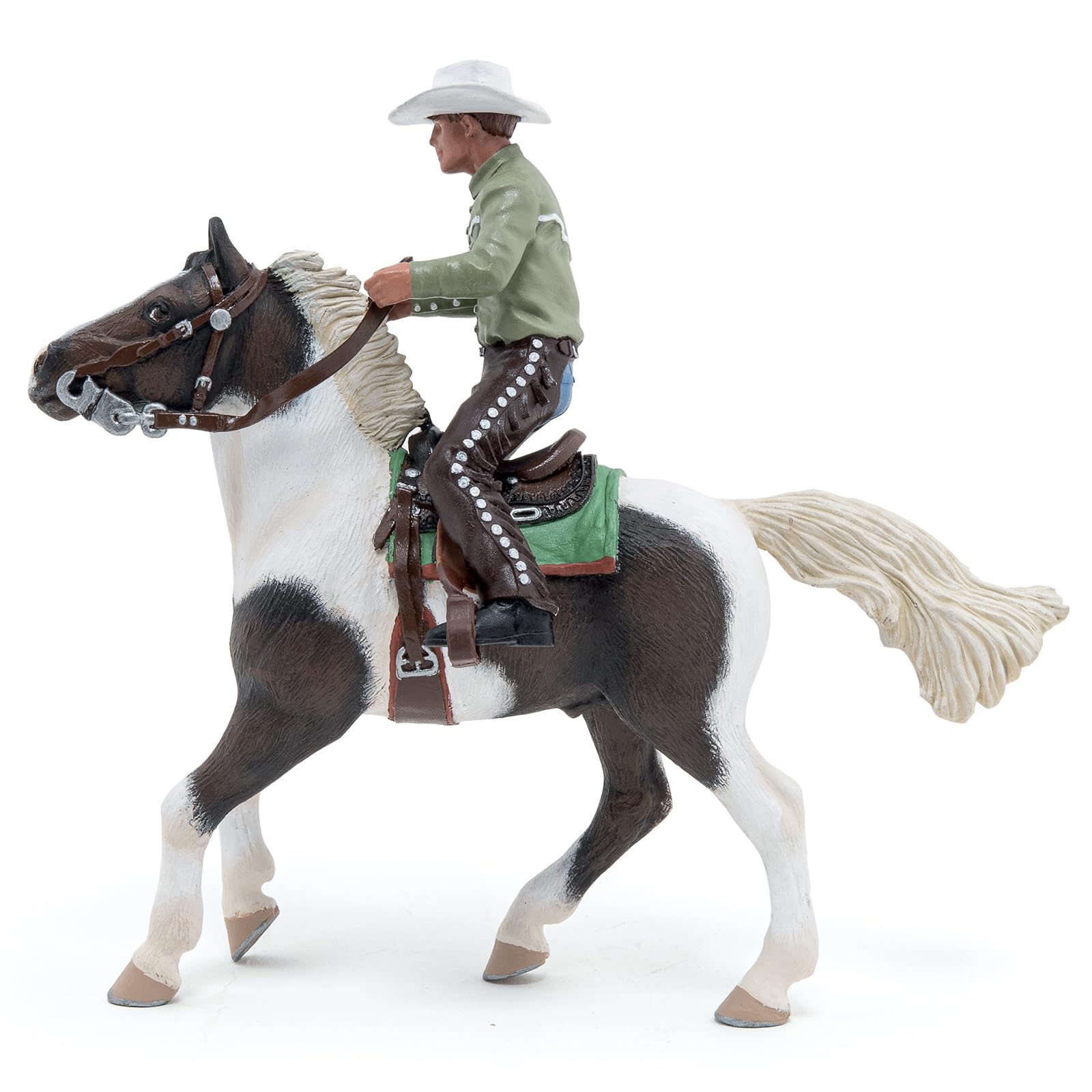 Papo - Realistic Western Horse And Its Rider Figure - Ages 3+ - Equestrian World Collection - Creative Play Western Riding - Gift Idea Toy for Girls and Boys