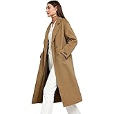 LOLA PIU Women's Fall Long Wool Pea Coat,Blended Classy Double Breasted Trench Jacket,Winter Dress Overcoat,Lightweight