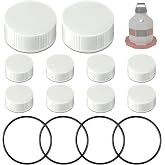 Poultry Fountain Renewal Waterer Part, 10 Replacement Cap,4 O Ring,White | Compatible with Miller PPF3/PPF5/PPF7, Compatible with Farm-Tuff 3/5/7 Gallon Poultry Founts