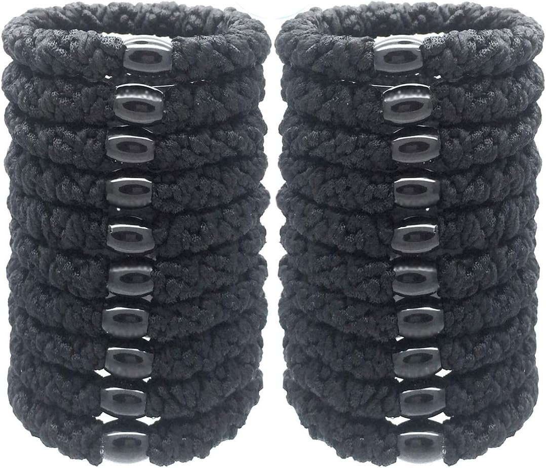 HOLLIHI 20 Pieces Large Hair Ties Pony Ponytail Holders for Thick Hair