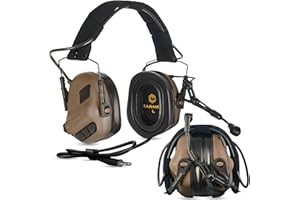 EARMOR M32 PLUS Tactical Headset for Helmet - Noise Canceling Headphones with mic for Shooting & Hunting Earmuffs, Nato TP120 Jacket, Coyote