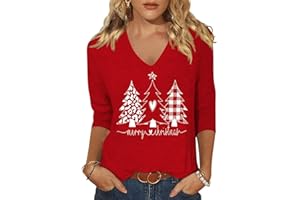 Scgirl Womens Fall Shirts Halloween V Neck 3/4 Length Sleeve Pumpkin T-Shirts Thanksgiving Graphic Tee Tops