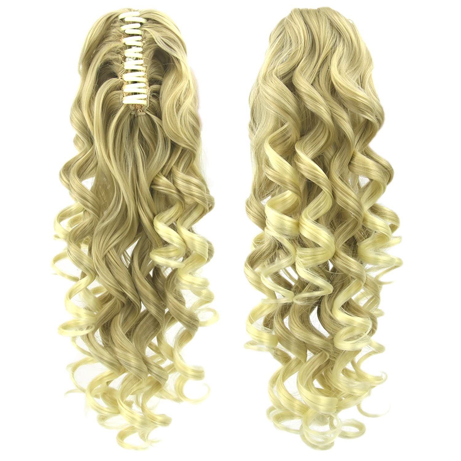 IMISSU Long Curly Claw Ponytail Clip On Hair Extension Pony Tail Hair Piece (Dirty Blonde 24T613)