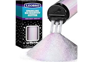 LEOBRO White Glitter, 150G/5.29OZ Extra Fine Glitter for Resin, Crafts, DIY Tumblers Body Nail, Iridescent White