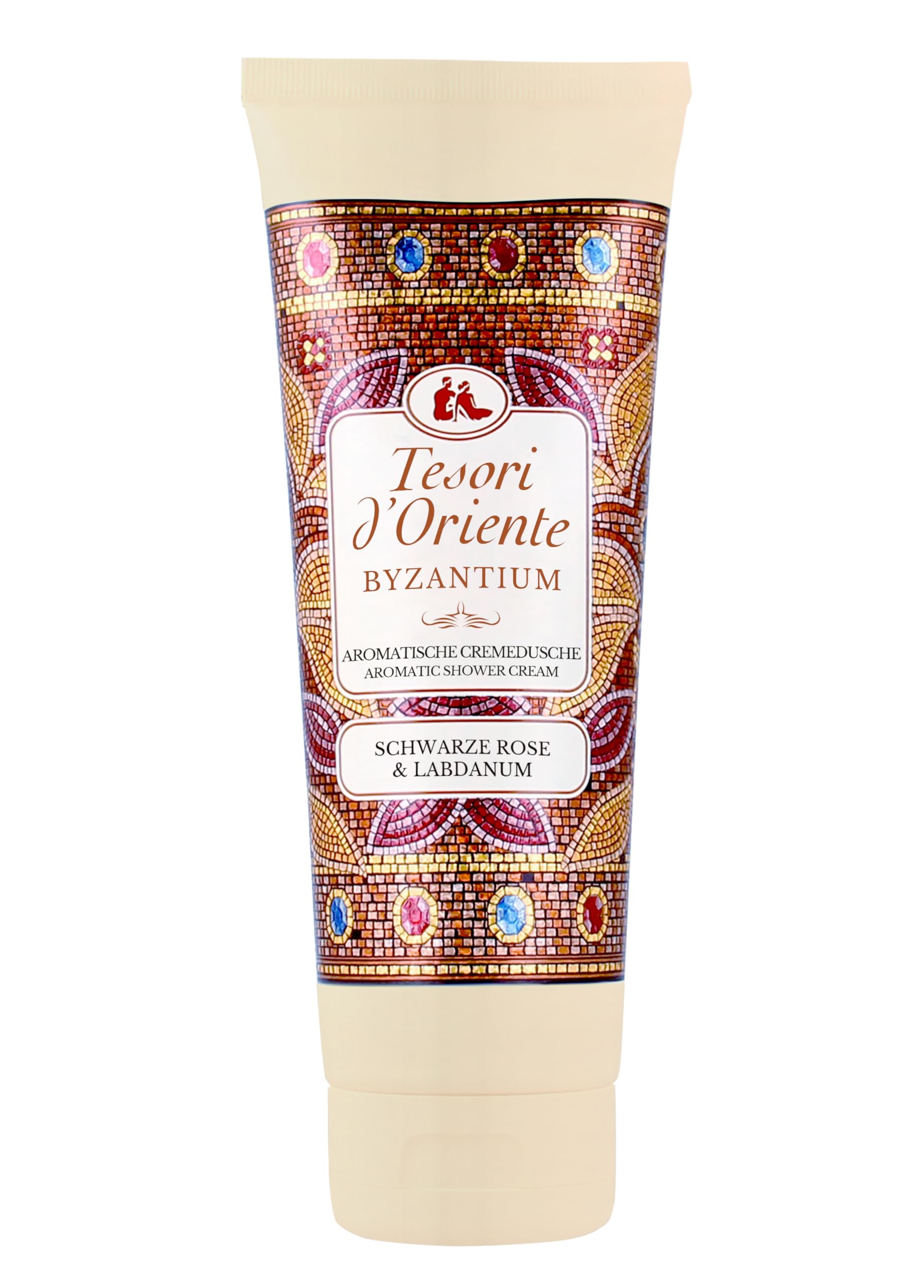 Tesori d'Oriente Creme Shower 'Byzantium' Aromatic Shower Gel with Black Rose and Labdanum Shower Cream for Body Care Ritual for Body and Senses 250 ml