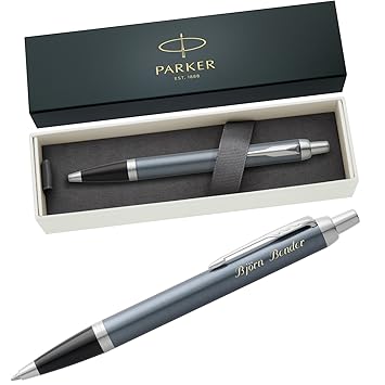 PARKER Kugelschreiber IM Light Blue Grey C.C. 1931669 mit persönlicher Laser-Gravur