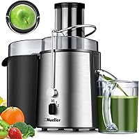 Mueller Juicer Ultra Power, Easy Clean Extractor Press Centrifugal Juicing Machine, Wide 3" Feed Chute for Whole Fruit Vegeta