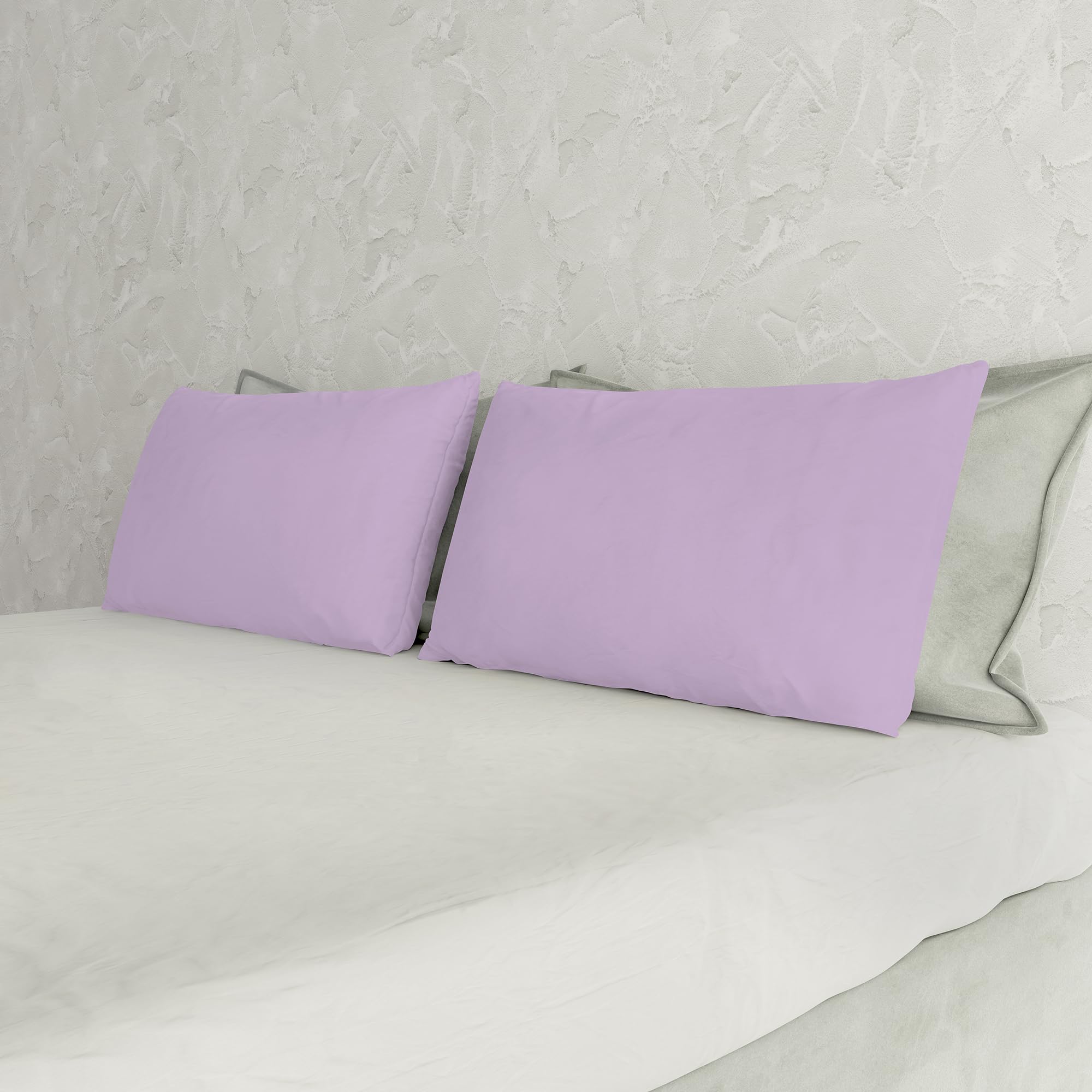 Italian Bed Linen Max Color couple of plain color pillowcases
