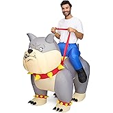 Spooktacular Creations Adults Halloween Inflatable Costumes, Riding a Bulldog, Ride on Inflatable Suit for Themed Parties