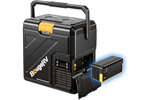 BougeRV 12 Volt Refrigerator with 240Wh Battery, 21QT Car Fridge, 20L Portable Freezer, -4~68℉, 12/24V DC, 110~240V AC, Ideal