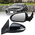 Left Driver Side Mirror Compatible with Hyundai Elantra 2017 2018 2019 2020 Power Glass Manual Folding Turn Signal Indicator Blind Spot Detection Non-Heated 7 Pins