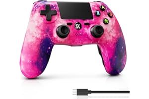 ISHAKO Controller for PS4, Wireless Controller Pink for Sony PlayStation 4/Slim/Pro, Remote Control with Double Vibration/6-Axis Motion Sensor/Speaker/3.5mm Audio Jack/Touch Pad/800mAh Battery