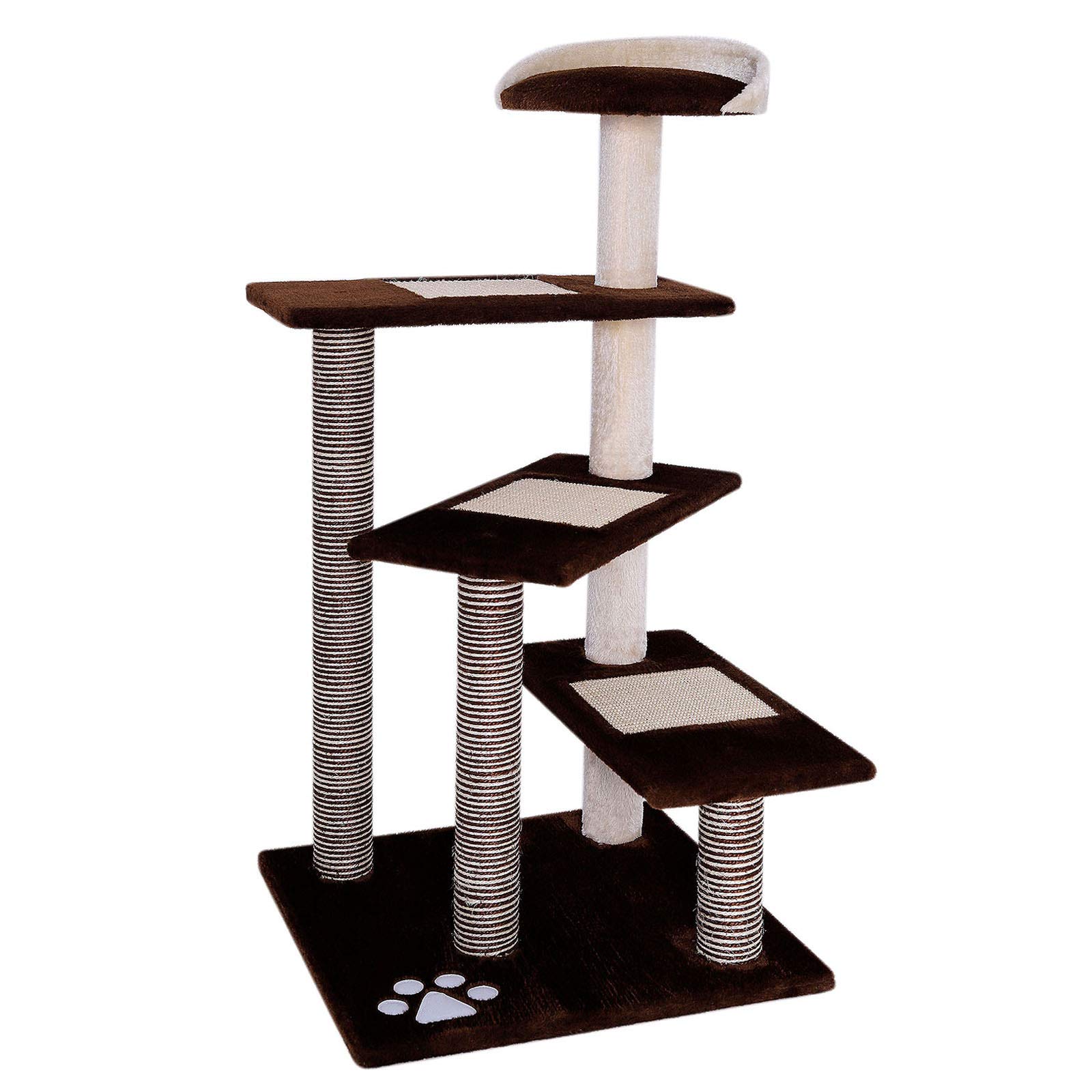 lionto dibea Cat Tree Activity Centre Scratching Post, 100 cm, Brown/Beige