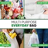Plastic Carrier Bags 100 White Vest Style Handles Large 13x19x23 Inch Groceries view 6