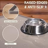 MateeyLife Cat & Dog Food Mat Silicone Anti Slip Waterproof Taupe 61x40cm view 3
