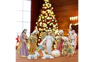 RAOVCUS 11 PCS 2025 Nativity Scenes Nacimiento Jesus Navidad Pequeños Para El Hogar 6 in, Resin Small Nativity Set Indoor | Tabletop Decor People Figures For Mangers | Birth Of Jesus Christmas Decorations