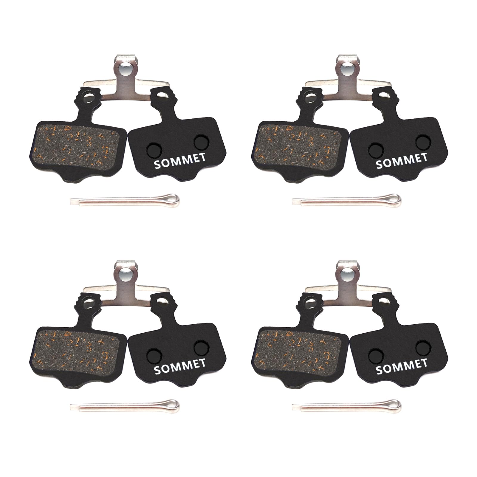 SOMMET Resin and Semi-Metallic Disc Brake Pads for Avid Elixir E1-E9, DB, DB1-DB5, XO, XX; Black; Road Bike